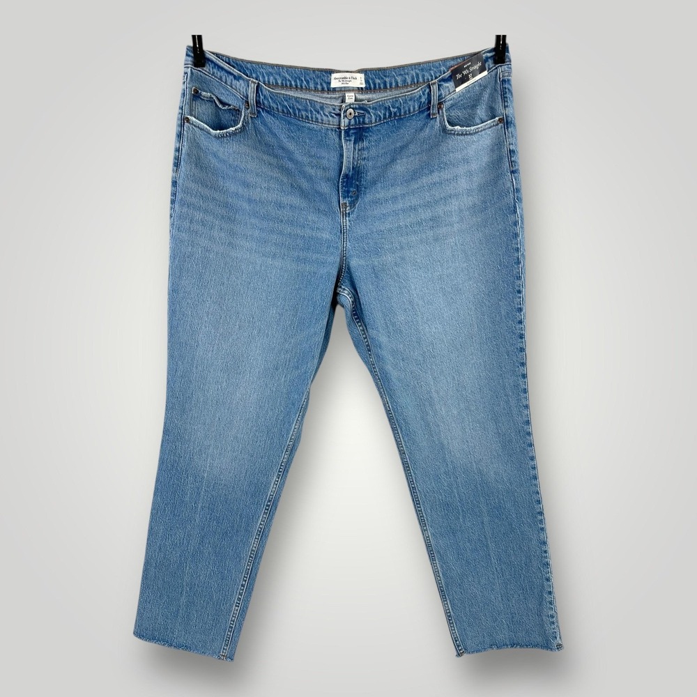 NEW Abercrombie & Fitch Jeans Womens 37 Long 90s Straight High Rise Curve Love